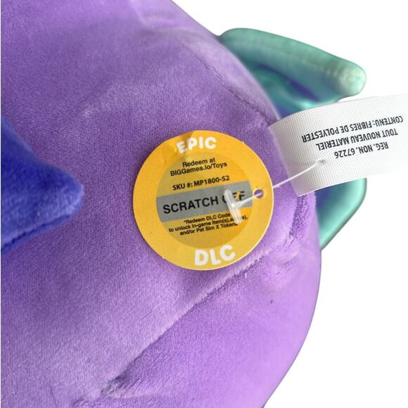 Pet Simulator X Deluxe Fantasy 8” Plush Series 2 Purple Fairy With DLC Code - Picture 2 of 4